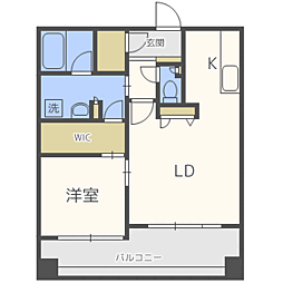 エンクレスト博多イーストパーク 1LDKの間取図画像