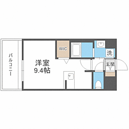 エンクレスト博多駅南GRACE ワンルームの間取図画像