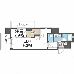 アクタス薬院グランプレイス 1LDKの間取図画像