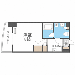 パークアクシス博多 1Kの間取図画像
