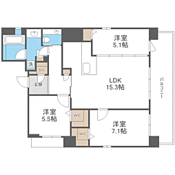 S-RESIDENCE大手門awesome 3LDKの間取図画像