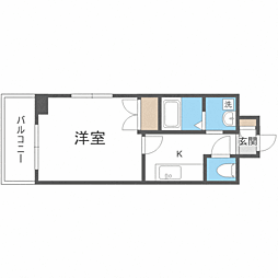 大三祇園ビル 1Kの間取図画像