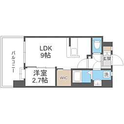 エンクレスト空港通り 1LDKの間取図画像