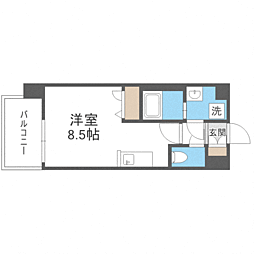 エンクレスト天神LIFE ワンルームの間取図画像