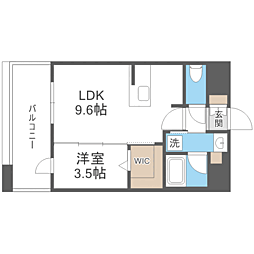 エンクレスト博多駅南GRACE 1LDKの間取図画像