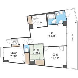 アイランドシティインフィニガーデンE棟 3LDKの間取図画像