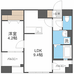 エンクレスト博多駅南セレス 1LDKの間取図画像