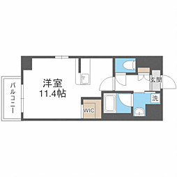 フェロー博多駅南 ワンルームの間取図画像