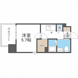 LiveCasa県庁前 1Kの間取図画像