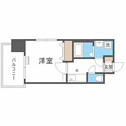 エンクレスト博多駅前3 1Kの間取図画像