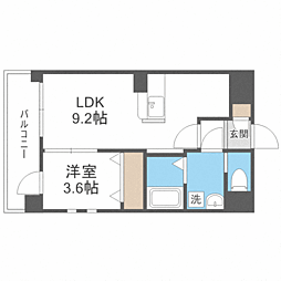 アクアリア室見 1LDKの間取図画像