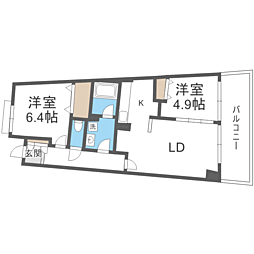 アイランドシティインフィニガーデンN棟 2LDKの間取図画像