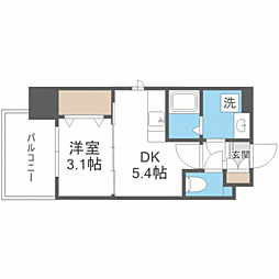 LiveCasa県庁前 1DKの間取図画像