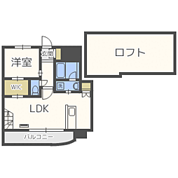 プライムアーバン博多東 1LDKの間取図画像