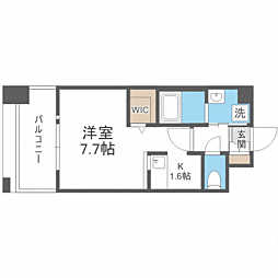 エンクレスト博多駅東2 1Kの間取図画像