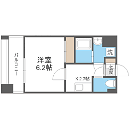 エンクレスト天神PORT 1Kの間取図画像
