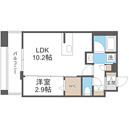 エンクレスト天神PORT 1LDKの間取図画像