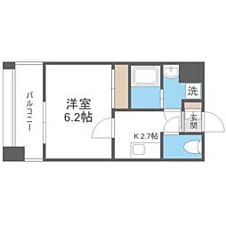エンクレスト天神PORT 1Kの間取図画像