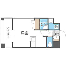 エンクレスト天神PORT ワンルームの間取図画像