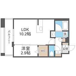 エンクレスト天神PORT 1LDKの間取図画像