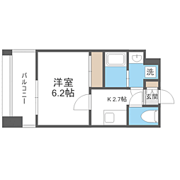 エンクレスト天神PORT 1Kの間取図画像