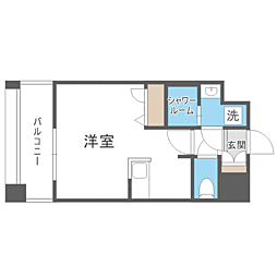 エンクレスト天神PORT ワンルームの間取図画像