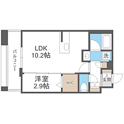 エンクレスト天神PORT 1LDKの間取図画像