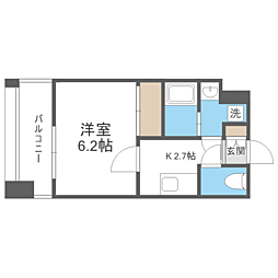 エンクレスト天神PORT 1Kの間取図画像