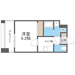 エンクレスト天神PORT 1Kの間取図画像