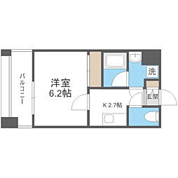エンクレスト天神PORT 1Kの間取図画像