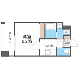 エンクレスト天神PORT 1Kの間取図画像