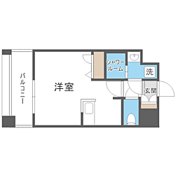 エンクレスト天神PORT ワンルームの間取図画像