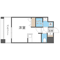 エンクレスト天神PORT ワンルームの間取図画像