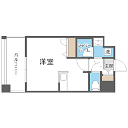 エンクレスト天神PORT ワンルームの間取図画像