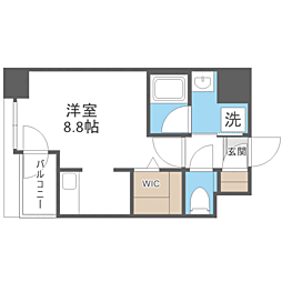 エンクレスト空港前 ワンルームの間取図画像