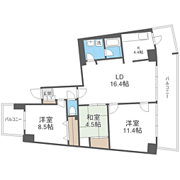 アイランドシティインフィニガーデンE棟 3LDKの間取図画像