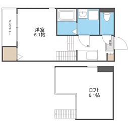 ハーモニーテラス松香台2 1Kの間取図画像
