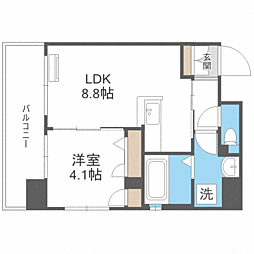 エフ・パルク高宮 1LDKの間取図画像