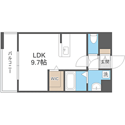 リブス博多駅南4 ワンルームの間取図画像