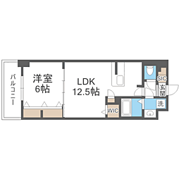 S-RESIDENCE大濠公園achieve 1LDKの間取図画像