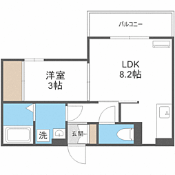 D-ROOM竹下B棟 1LDKの間取図画像