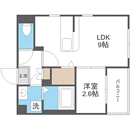 LIFEFIELD南福岡 1LDKの間取図画像