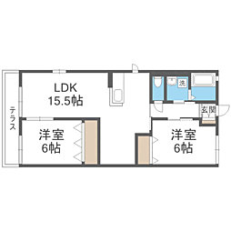 コンフォート長住 2LDKの間取図画像