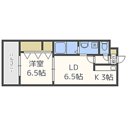 レジディア天神 1LDKの間取図画像