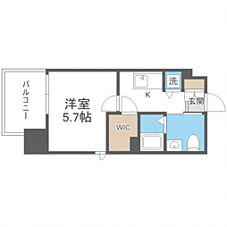 LiveCasa県庁前 1Kの間取図画像