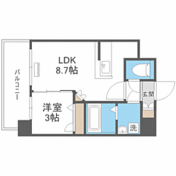 エフ・パルク高宮 1LDKの間取図画像