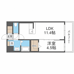 グランドアセント 1LDKの間取図画像