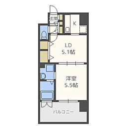 エンクレスト薬院LUCE 2Kの間取図画像