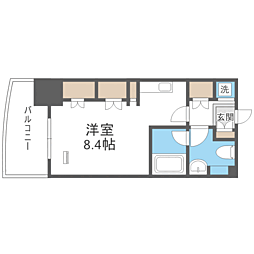 パークアクシス博多 ワンルームの間取図画像