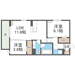 トリシア野多目I I 2LDKの間取図画像